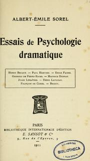 Cover of: Essais de psychologie dramatique by Albert Emile Edouart Sorel