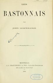 Cover of: Les Bastonnais