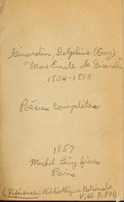 Cover of: Poésies complètes by Delphine de Girardin