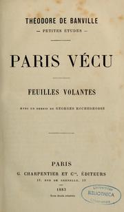 Cover of: Paris vécu ; Feuilles volantes