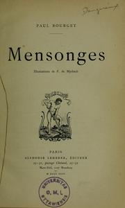 Cover of: Mensonges by Paul Bourget