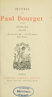 Cover of: Poésies by Paul Bourget