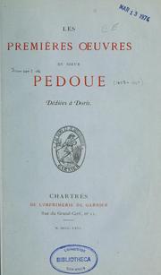 Cover of: Les premières oeuvres du sieur Pedoue: dédiée à Doris