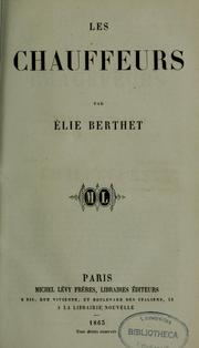 Cover of: Les chauffeurs by Élie Berthet