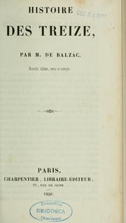 Cover of: Histoire des treize