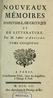 Cover of: Nouveaux mémoires d'histoire, de critique et de littérature