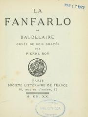 Cover of: La fanfarlo by Charles Baudelaire