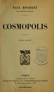 Cover of: Cosmopolis by Paul Bourget