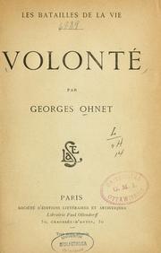 Cover of: Volonté