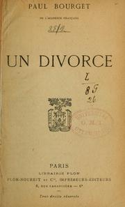 Cover of: Un divorce by Paul Bourget