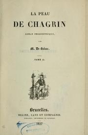 Cover of: La peau de chagrin by Honoré de Balzac