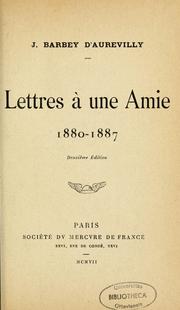 Lettres à une amie by J. Barbey d'Aurevilly