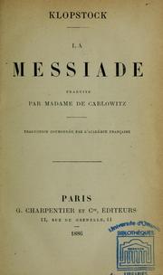 Cover of: Le Messiade by Friedrich Gottlieb Klopstock