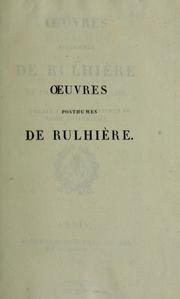 Cover of: Oeuvres posthumes by Claude Carloman de Rulhière