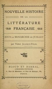 Cover of: Nouvelle histoire de la littérature française by Victor Jeanroy-Félix
