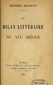 Cover of: Le bilan littéraire du XIXe siècle