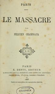 Cover of: Le Massacre by Félicien Champsaur