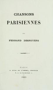 Cover of: Chansons parisiennes by Fernand Desnoyers