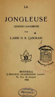 Cover of: La jongleuse: légende canadienne