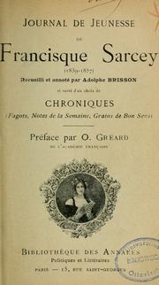 Cover of: Journal de jeunesse de Francisque Sarcey (1839-1857) by Francisque Sarcey