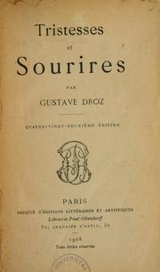 Cover of: Tristesses et sourires by Gustave Droz