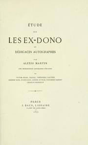 Cover of: Étude sur les ex-dono et dédicaces autographes