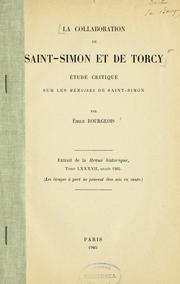 Cover of: La collaboration de Saint-Simon et de Torcy by Emile Bourgeois