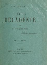 Cover of: La vérité sur l'école décadente