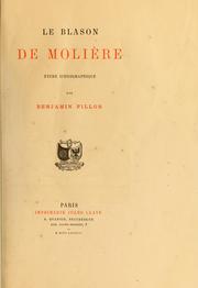 Cover of: La Blason de Molière: étude iconographique