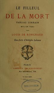 Cover of: Le filleul de la mort by Louis de Ronchaud