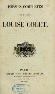 Cover of: Poésies complètes by Louise Colet