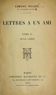 Cover of: Lettres à un ami by Edmond Rousse