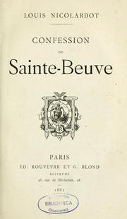 Cover of: Confession de Sainte-Beuve