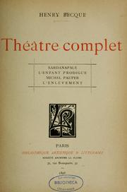 Cover of: Théâtre complet