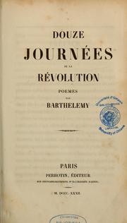 Cover of: Douze journées de la révolution: poèmes