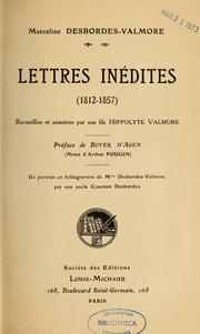 Cover of: Lettres inédites (1812-1857)