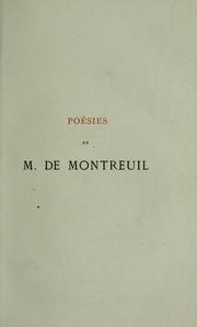 Cover of: Poésies de m. de Montreuil: augmentées de pièces inédites