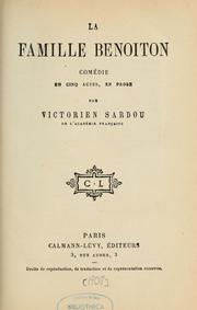 Cover of: La famille Benoîton: comédie en cinq actes, en prose