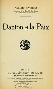 Cover of: Danton et la paix by Mathiez, Albert