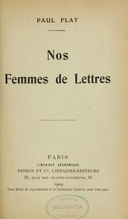 Cover of: Nos femmes de lettres