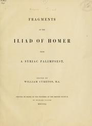 Cover of: Fragments of the Iliad by Όμηρος (Homer)