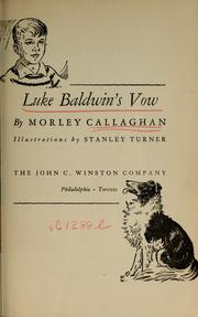 Cover of: Luke Baldwin's vow by Morley Callaghan