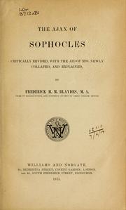 Cover of: The Ajax of Sophocles