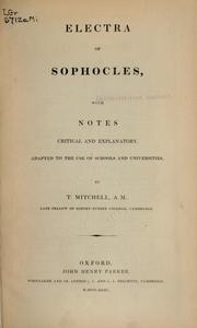 Cover of: Electra of Sophocles
