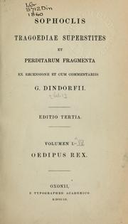 Cover of: Tragoediae superstites et perditarum fragmenta