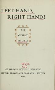 Cover of: Left hand, right hand! by Osbert Sitwell