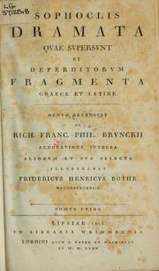 Cover of: Sophoclis Dramata qvae svpersvnt et deperditorvm fragmenta graece et latine