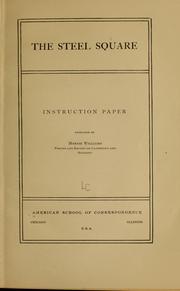 Cover of: The steel square, instruction paper by American School (Chicago, Ill.), American School (Chicago, Ill.)