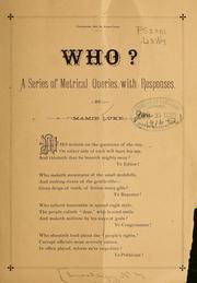 Cover of: Who? by Mamie Luke