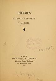 Cover of: Rhymes | Edith Leverett Dalton